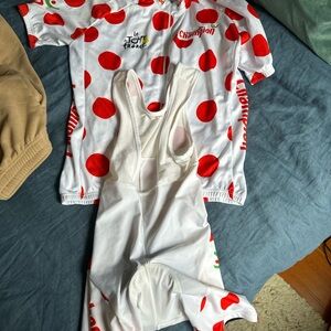 Champion Red and White Polka Dot Cycling Set